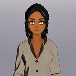 Frndo avatar: a woman with dark braided hair pulled back, in a taupe button-up.